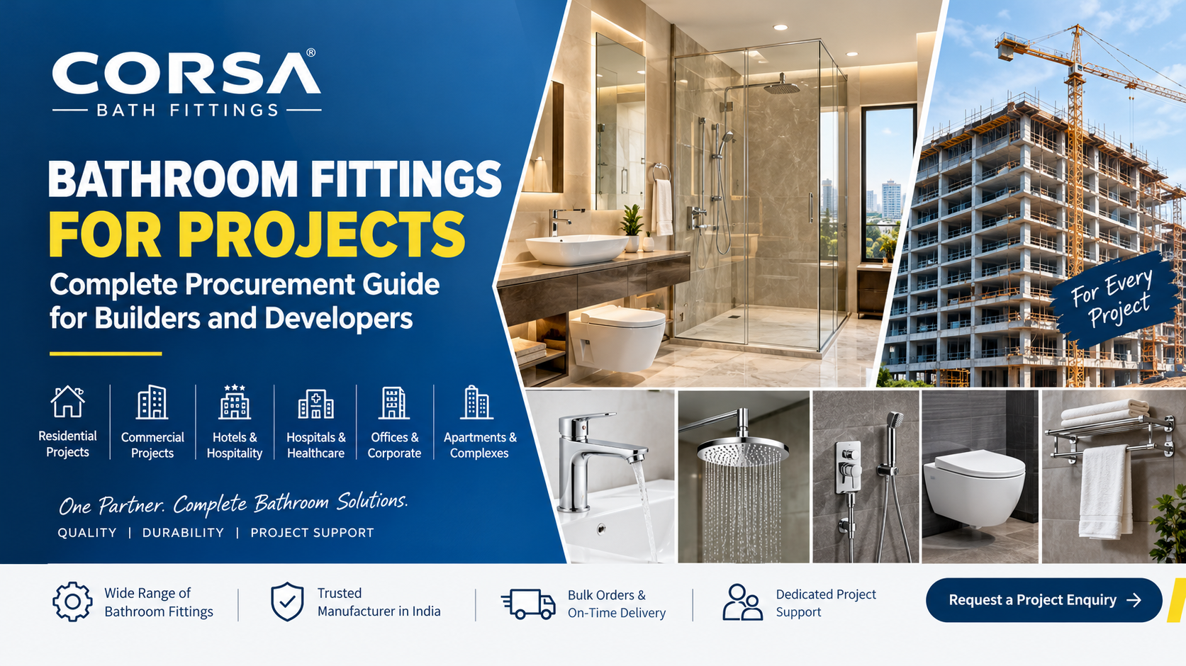 Bathroom Fittings for Residential & Commercial Projects: Complete Procurement Guide for Builders and Developers